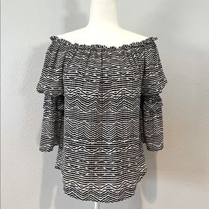 White House Black Market Flow Blouse Striped